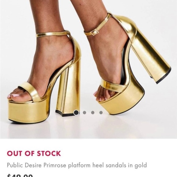 Gold Platform Heels in Gold - Picture 3 of 3